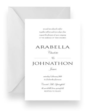 002 Modern Minimalist Black and White Wedding Invitation WEB