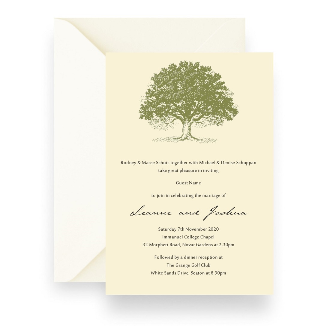Under the Oak Tree Invitation – Cream – Invitations for all Occasions