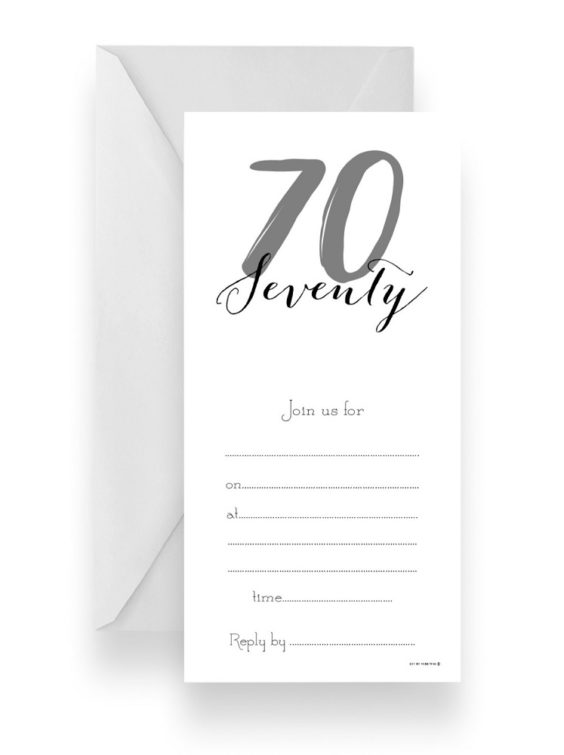 178 Fill-in DIY 70 Birthday Invitation Modern