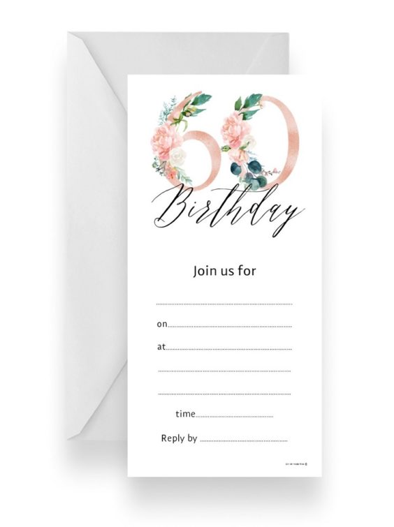 179 Fill-in DIY Birthday invitation pink floral