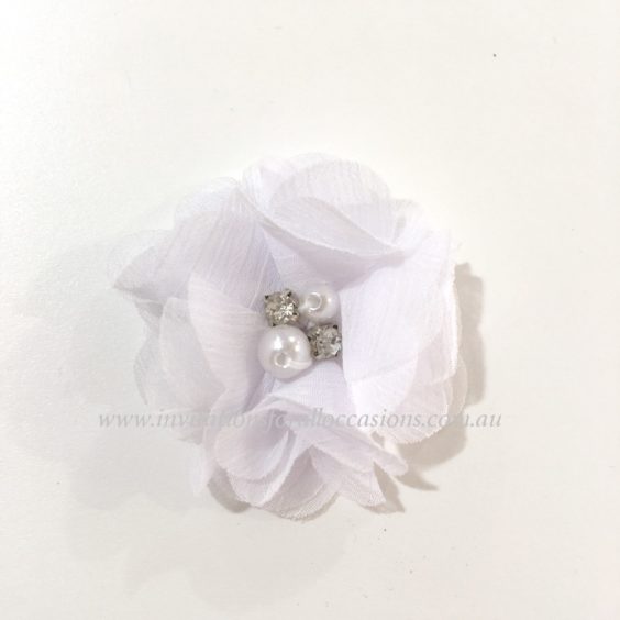 DIY-019 Dainty Fabric Flower White