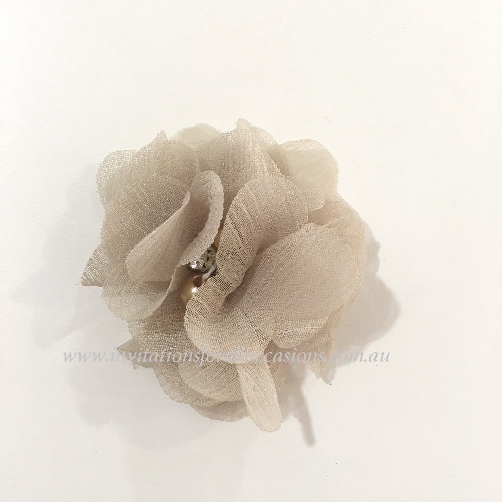 DIY-023 Dainty Fabric Flower Nude Brown