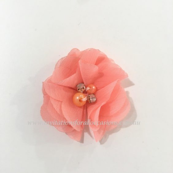 DIY-027 Dainty Fabric Flower Coral