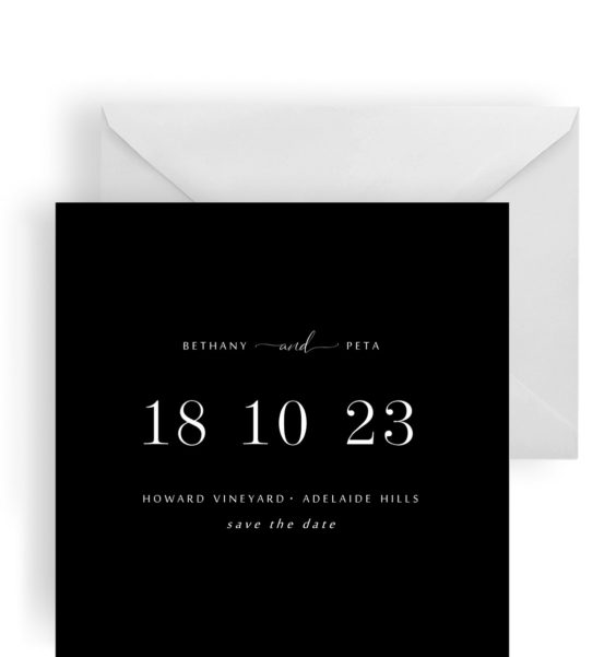 232 Square Save the Date – Black